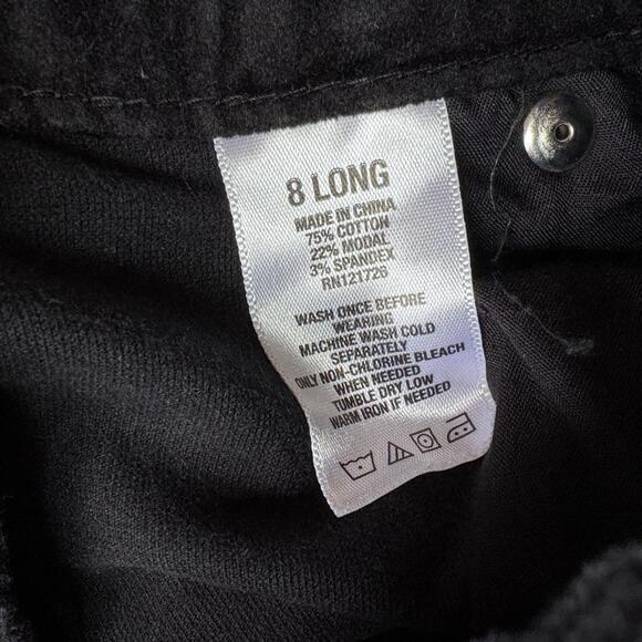 aeropostale Black velour skinny pants sz 8 long emo mall goth scene - Picture 8 of 8